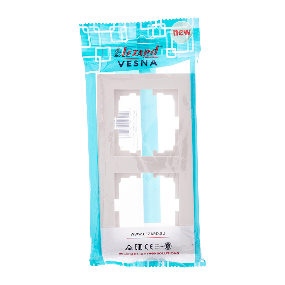 Рамка Lezard Vesna двухместная крем (742-0300-147)