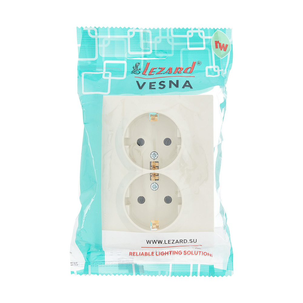 Розетка Lezard Vesna встраиваемая крем (742-0300-127B)