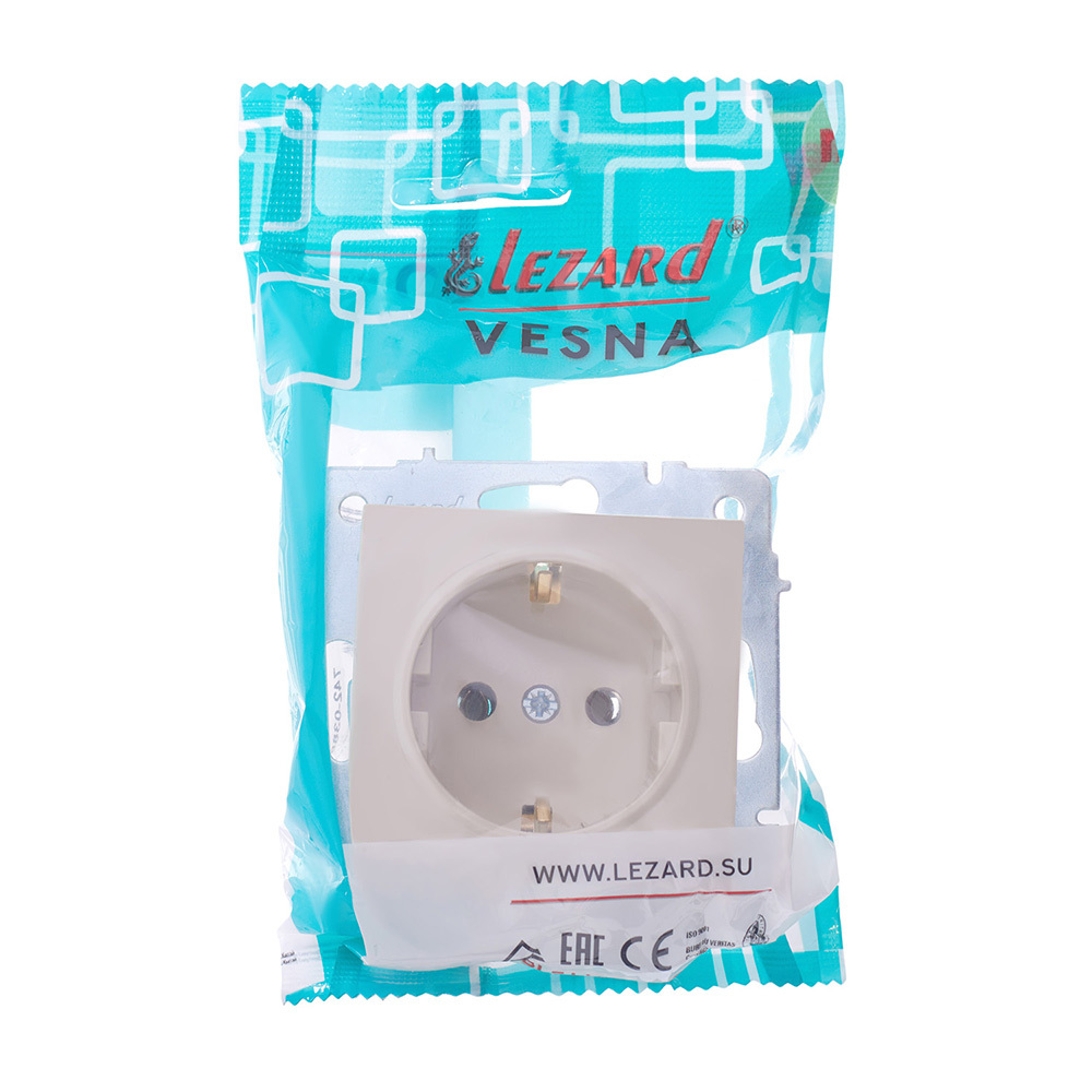 Розетка Lezard Vesna встраиваемая крем (742-0388-122B)