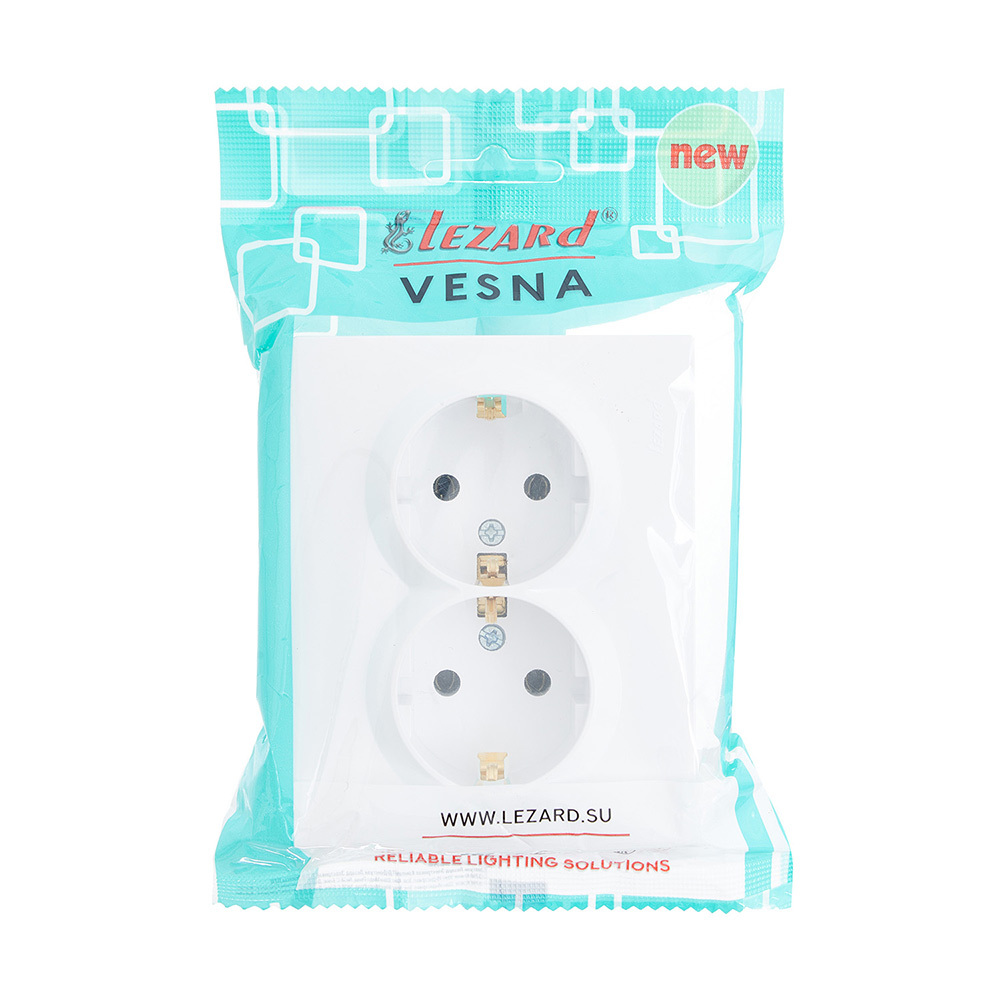 Розетка Lezard Vesna встраиваемая белая (742-0200-127B)