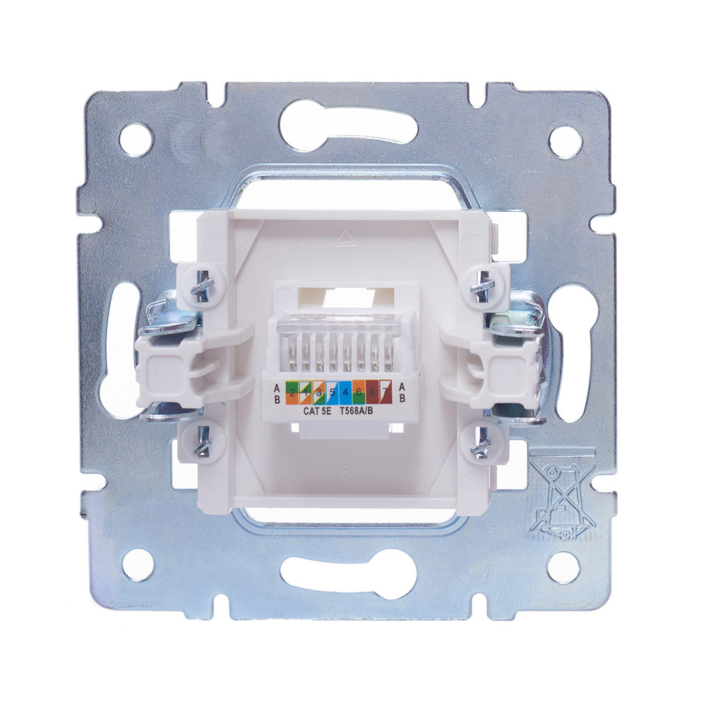 Розетка компьютерная Lezard Vesna встраиваемая крем RJ45 (742-0388-139)