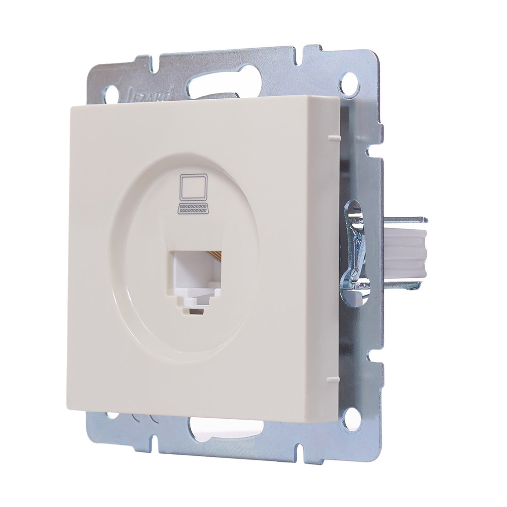 Розетка компьютерная Lezard Vesna встраиваемая крем RJ45 (742-0388-139)