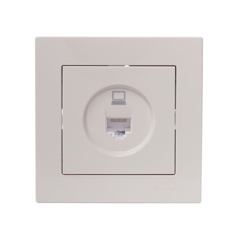 Розетка компьютерная Lezard Vesna встраиваемая крем RJ45 (742-0388-139)