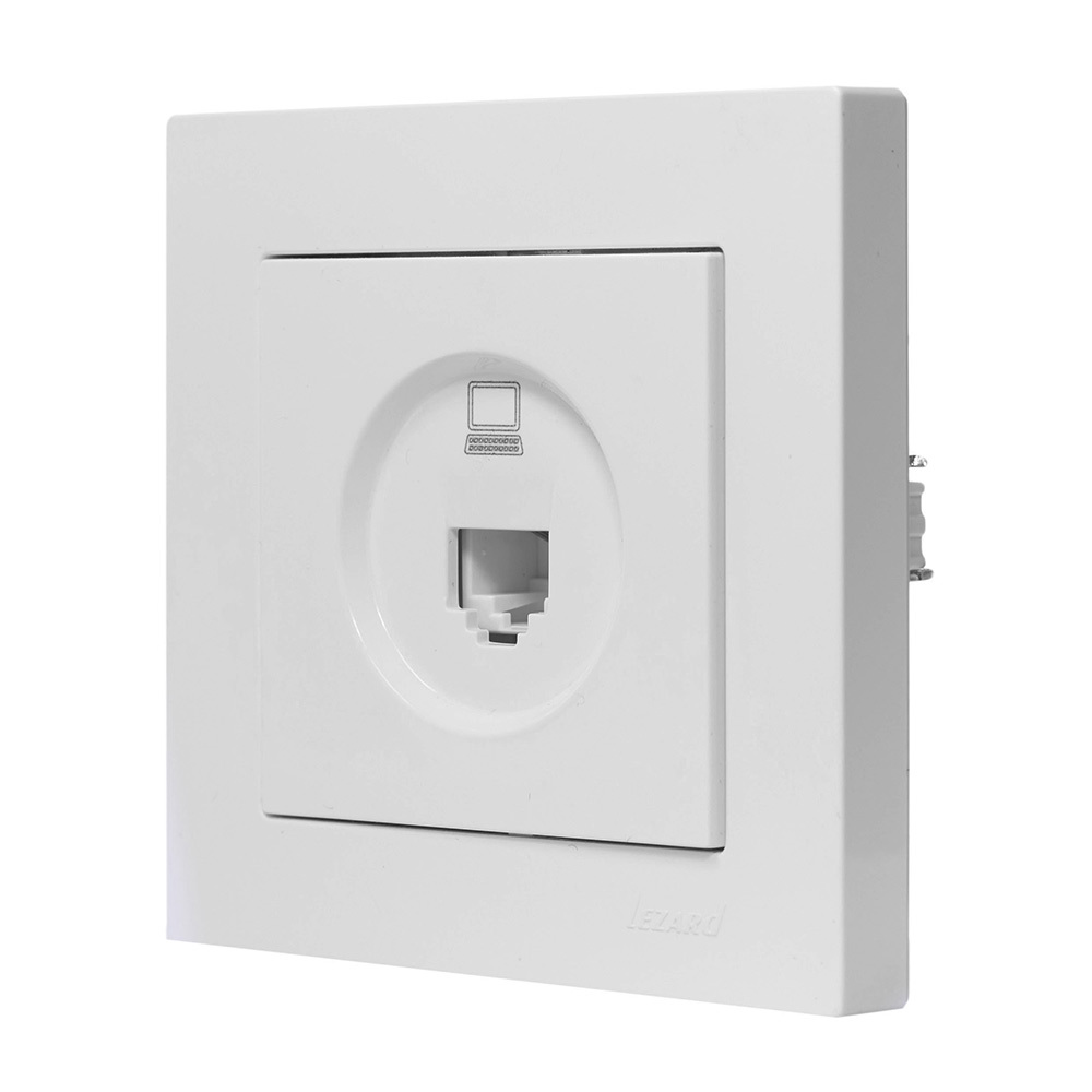 Розетка компьютерная Lezard Vesna встраиваемая белая RJ45 (742-0288-139)