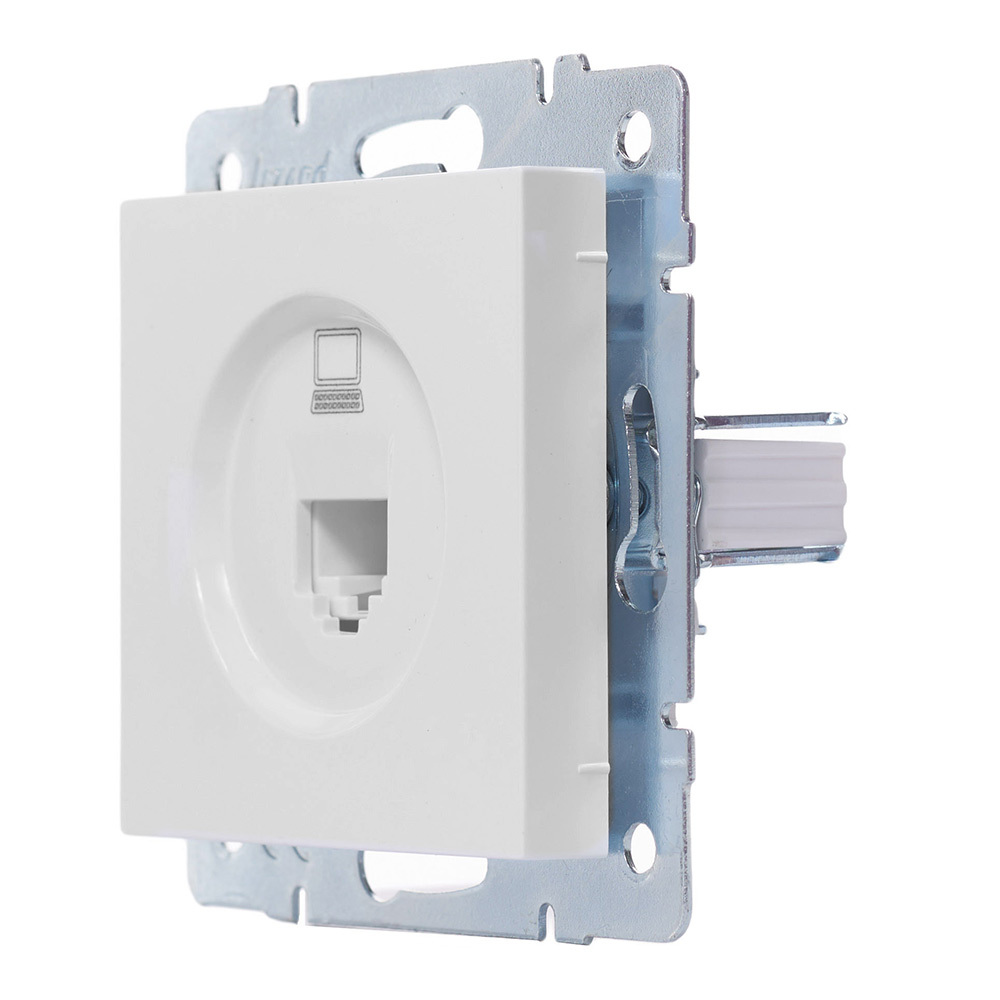 Розетка компьютерная Lezard Vesna встраиваемая белая RJ45 (742-0288-139)