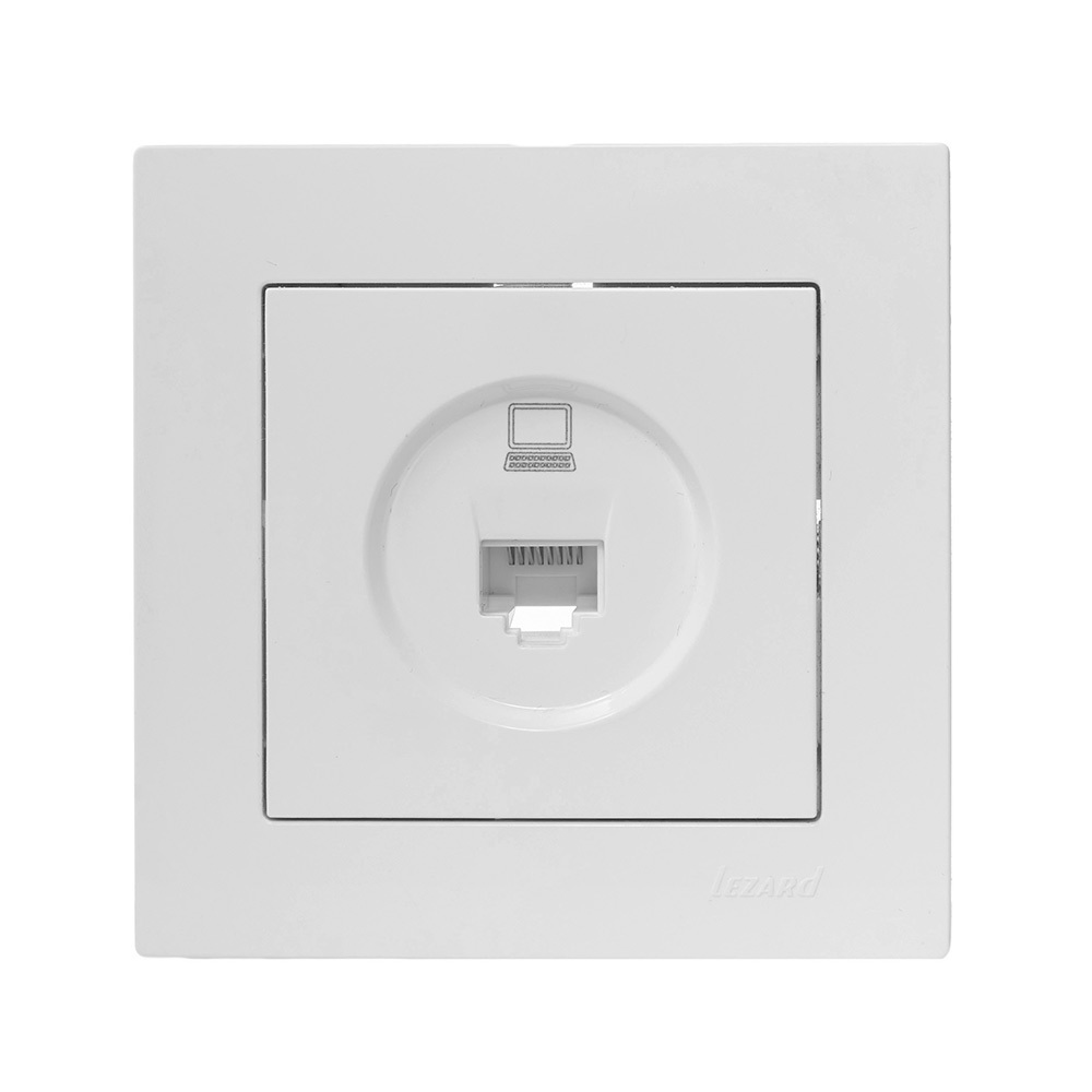 Розетка компьютерная Lezard Vesna встраиваемая белая RJ45 (742-0288-139)