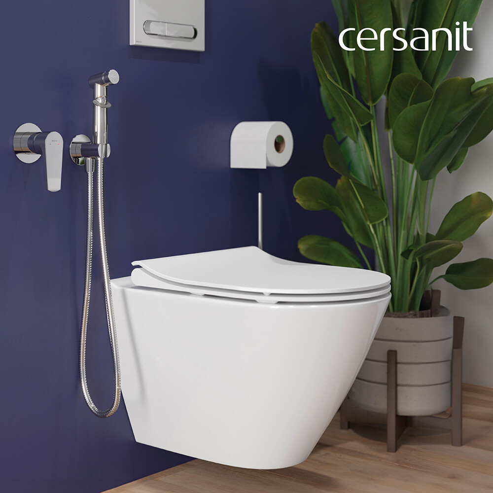 Унитаз подвесной Cersanit City Smart безободковый с сиденьем дюропласт микролифт (64822)