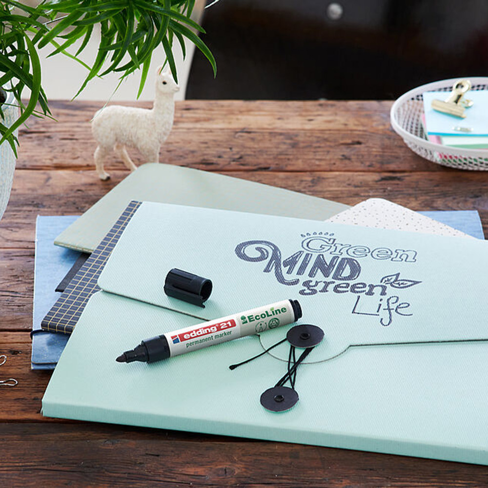 Маркер перманентный Edding EcoLine 21 черный грифель 1,5-3 мм