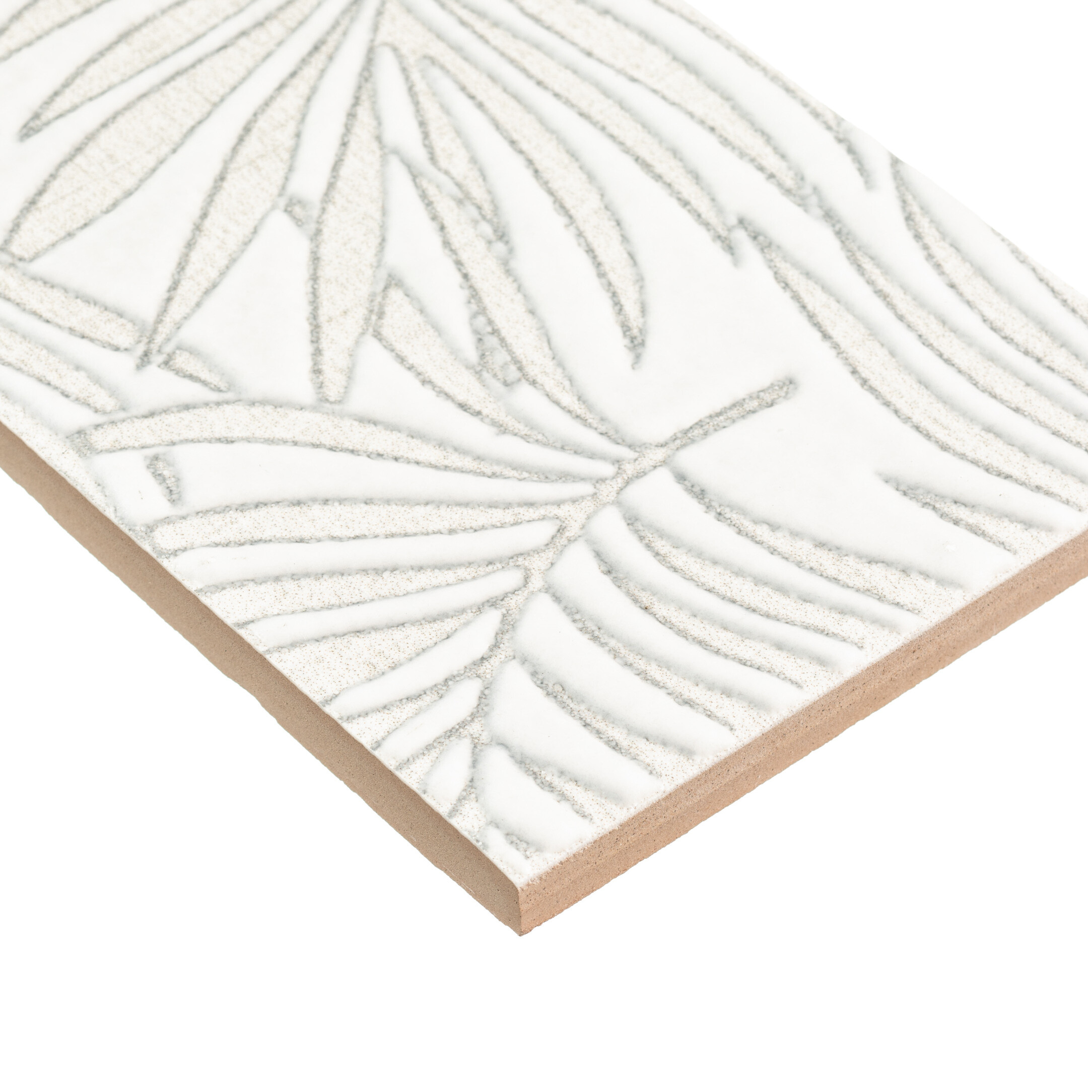 Плитка бордюр Kerama Marazzi Тессуто листья серая 250x77x8 мм