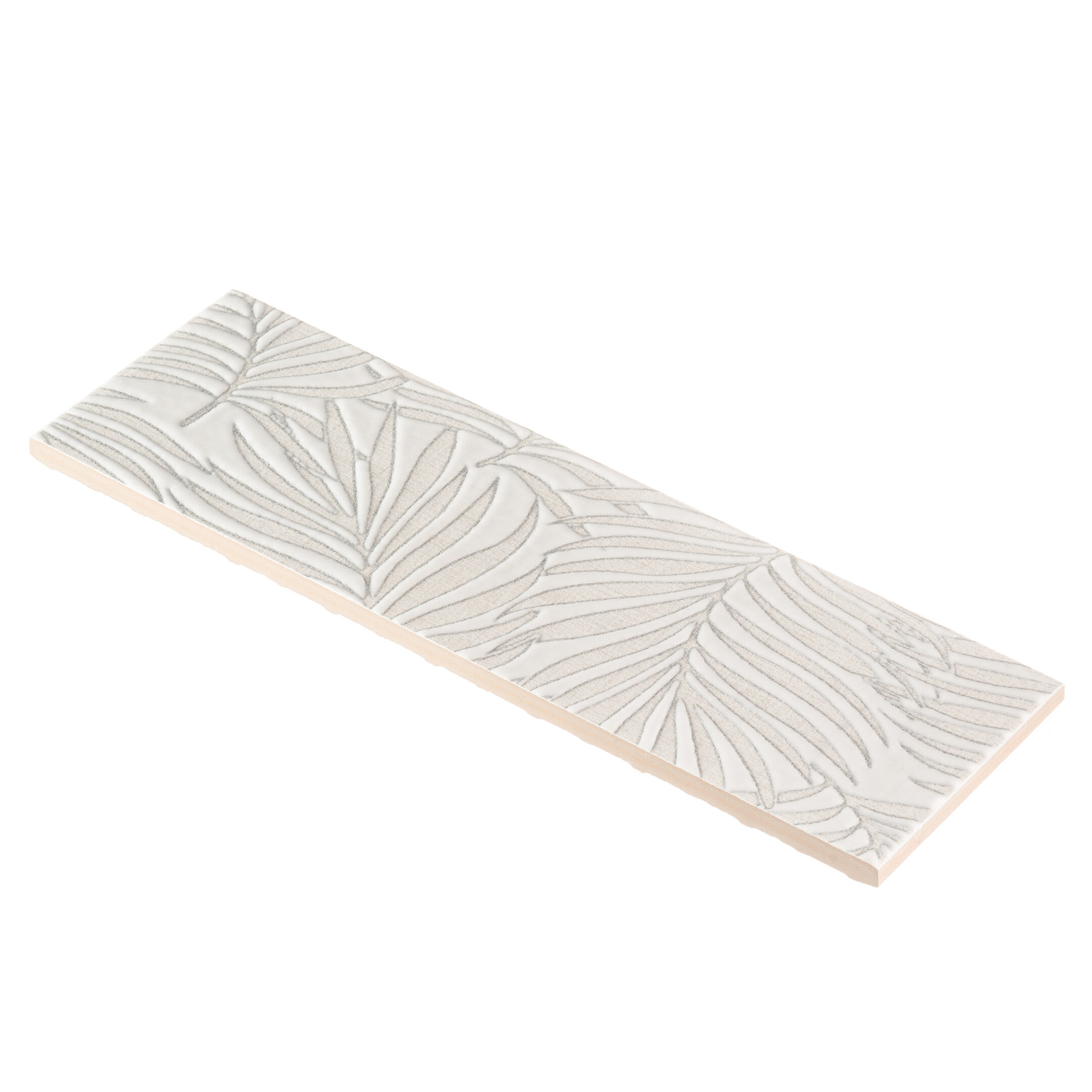 Плитка бордюр Kerama Marazzi Тессуто листья серая 250x77x8 мм