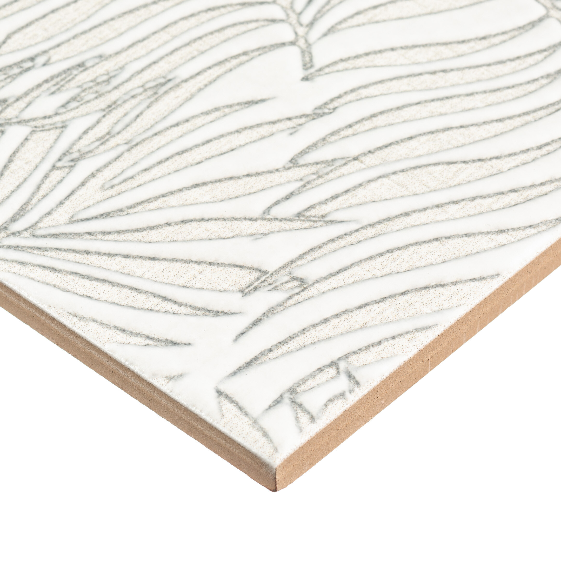 Плитка декор Kerama Marazzi Тессуто листья серая 400x250x8 мм