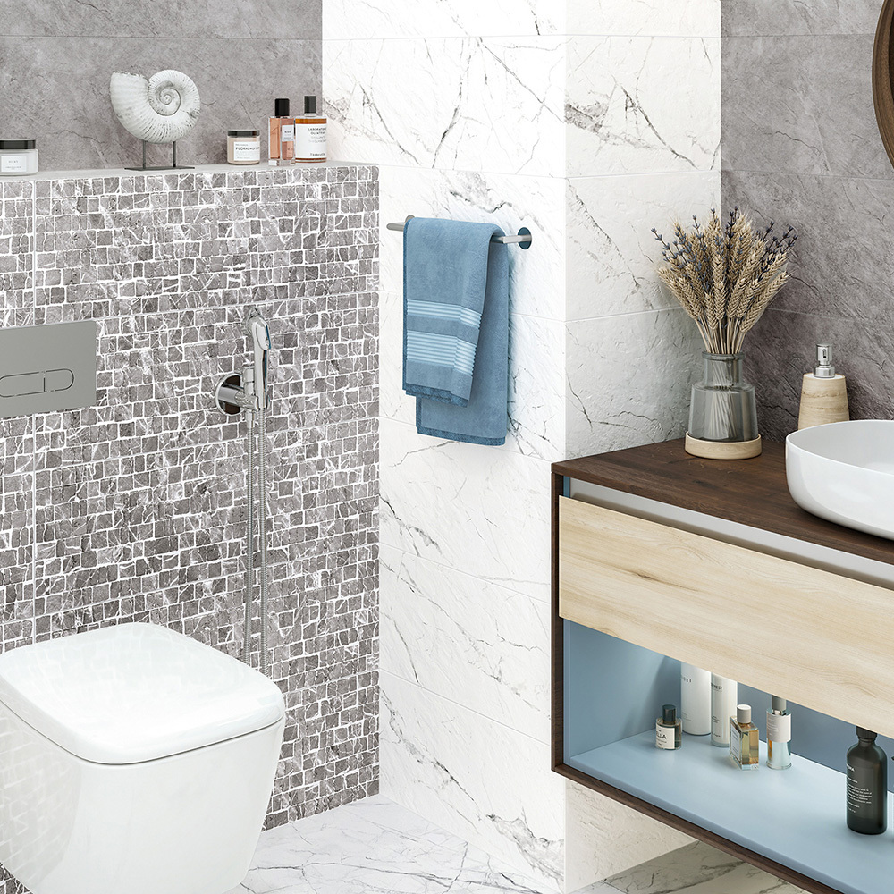 Керамогранит Alma Ceramica Laurent белый мозаика 600x600x9 мм (5 шт.=1,8 кв.м)