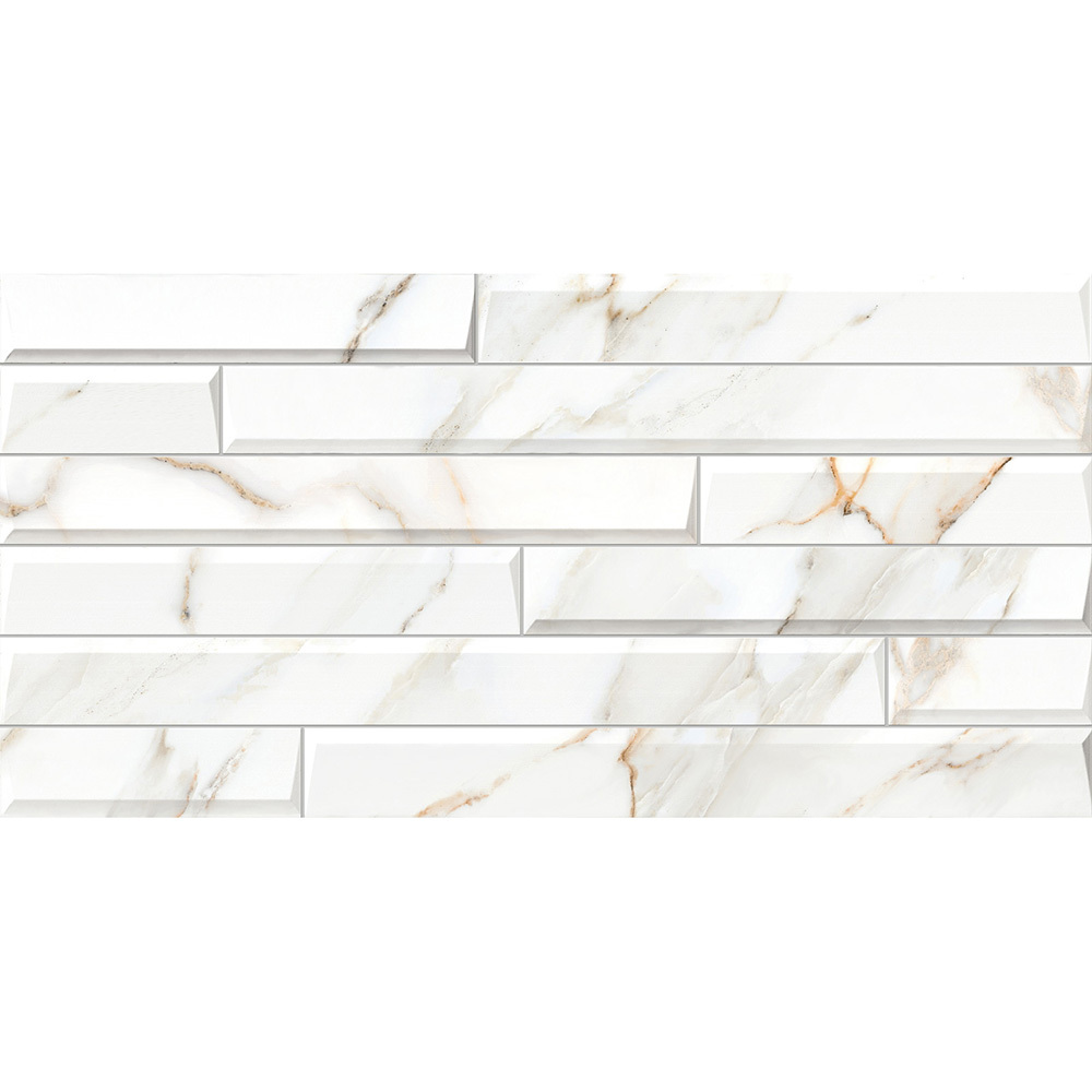 Плитка облицовочная Alma Ceramica Nevada белая геометрия 500x249x7,5 мм (12 шт.=1,494 кв.м)