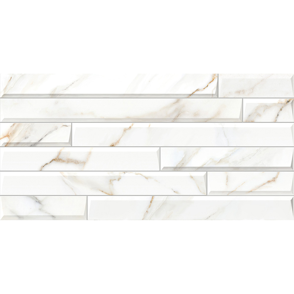 Плитка облицовочная Alma Ceramica Nevada белая геометрия 500x249x7,5 мм (12 шт.=1,494 кв.м)