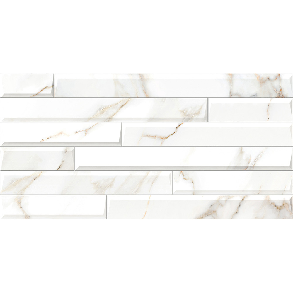 Плитка облицовочная Alma Ceramica Nevada белая геометрия 500x249x7,5 мм (12 шт.=1,494 кв.м)