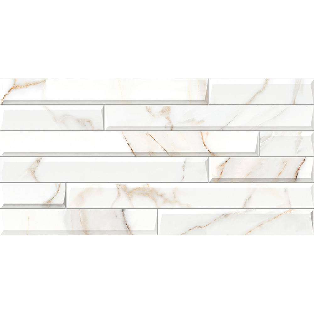 Плитка облицовочная Alma Ceramica Nevada белая геометрия 500x249x7,5 мм (12 шт.=1,494 кв.м)