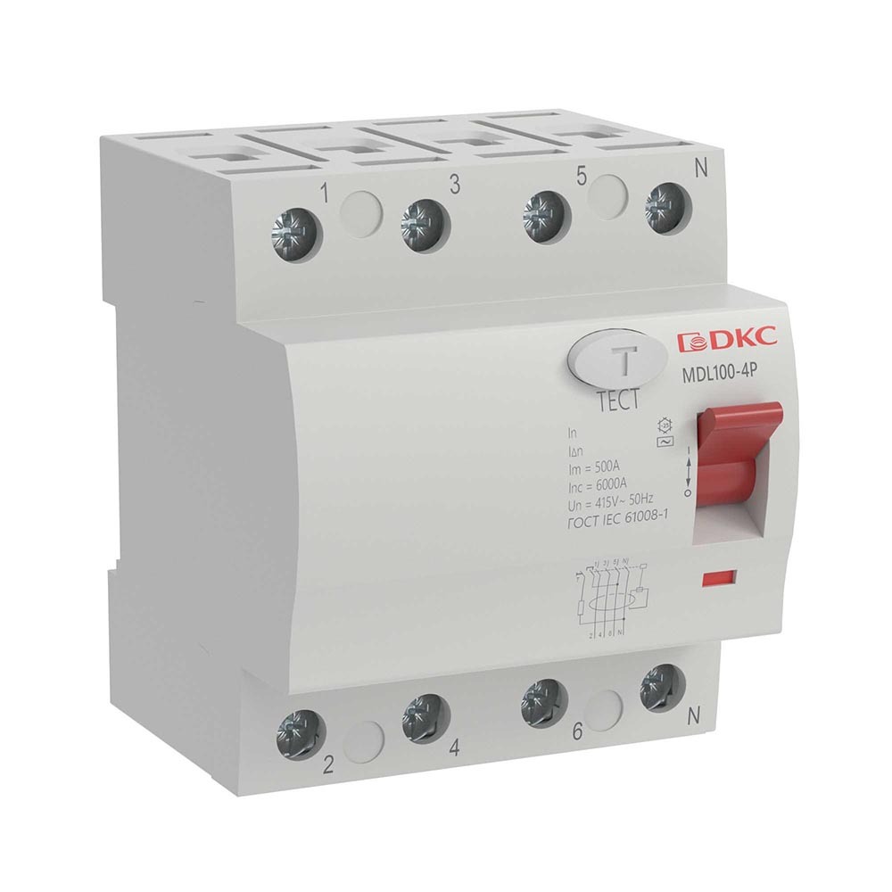 УЗО DKC Yon Max 40А 3P+N тип AC 30 мА 10 кА (MDL100-4P2-40-AC)