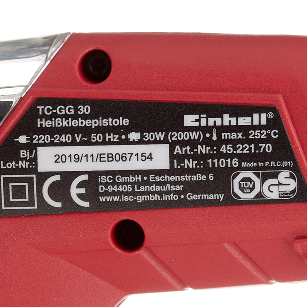 Пистолет клеевой электрический Einhell TC-GG 30 30 Вт (4522170)