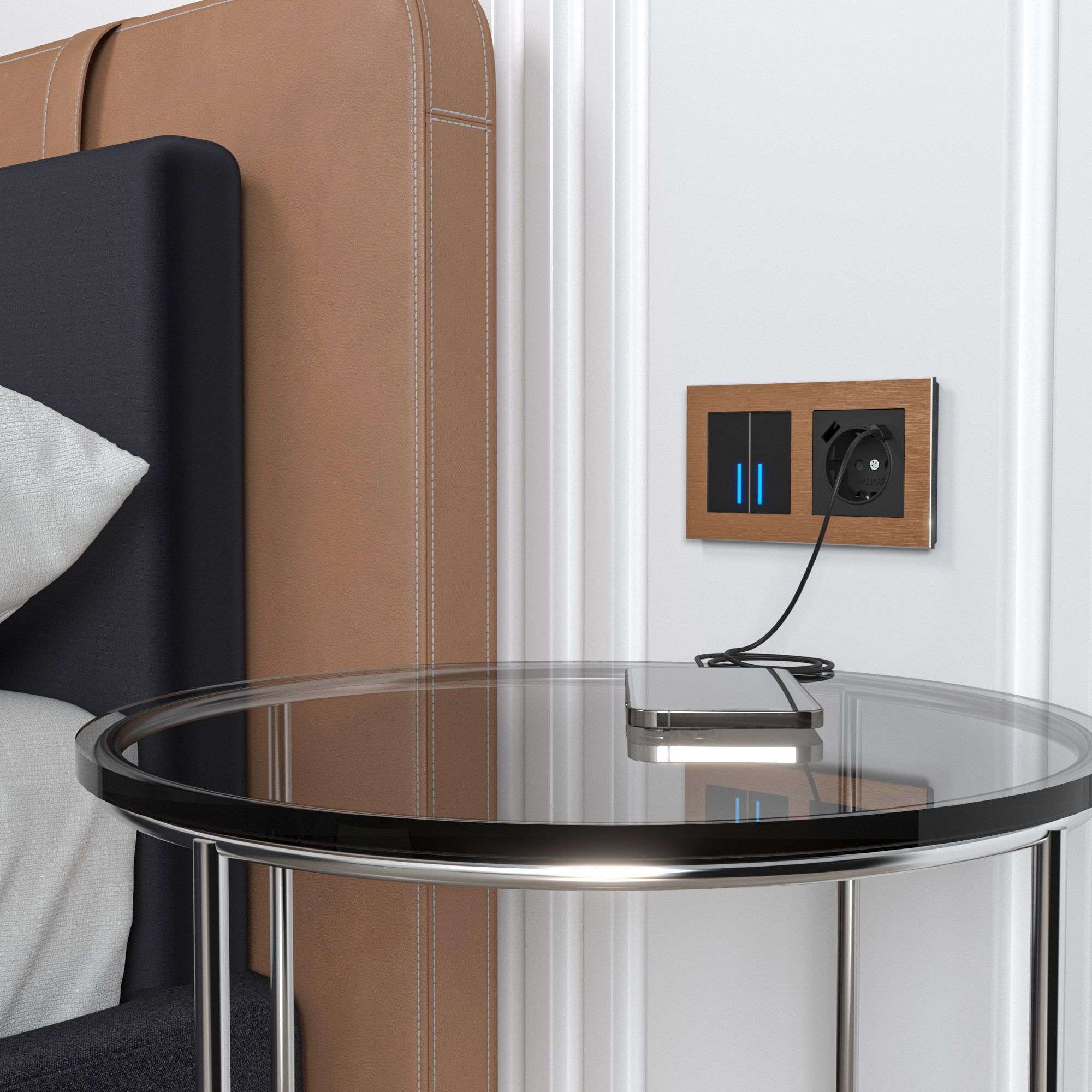 Розетка Werkel встраиваемая черная матовая с USB-A/ Type-C (a056275)