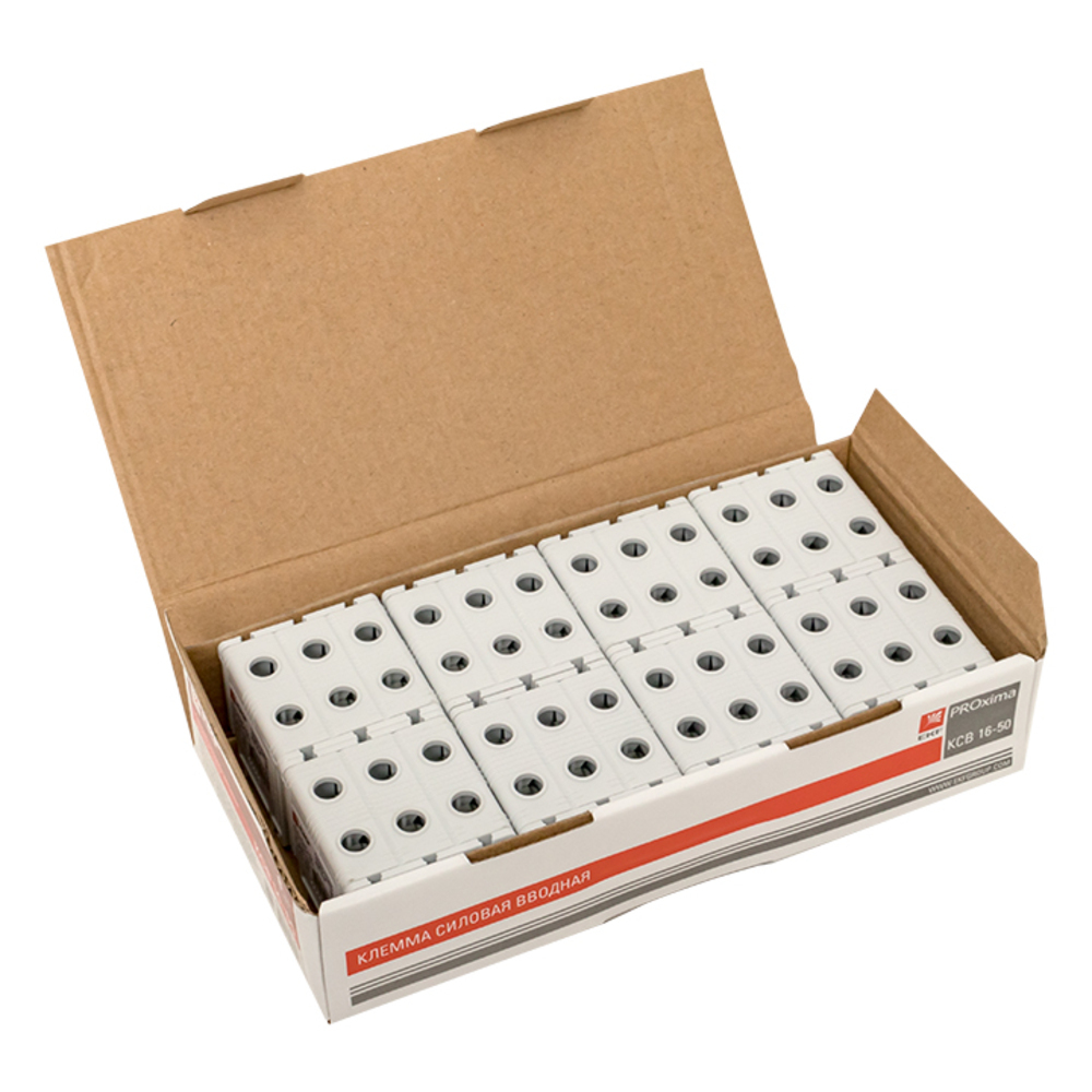 Клемма на 6 проводов EKF PROxima КСВ 16-50 2,5-50 кв.мм с пастой (plc-kvs3-16-50-grey)