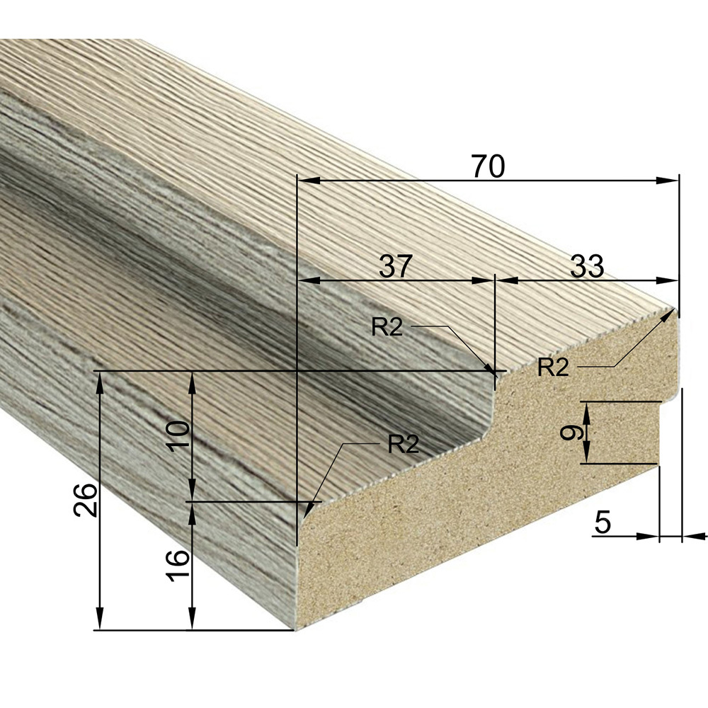 Стойка коробки Палитра/Орион 70х26х2060 мм финишпленка капучино (1 шт.)