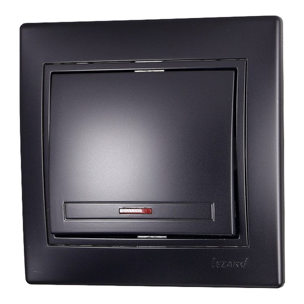 Выключатель Lezard Mira одноклавишный встраиваемый черный бархат с подсветкой (701-4242-111)