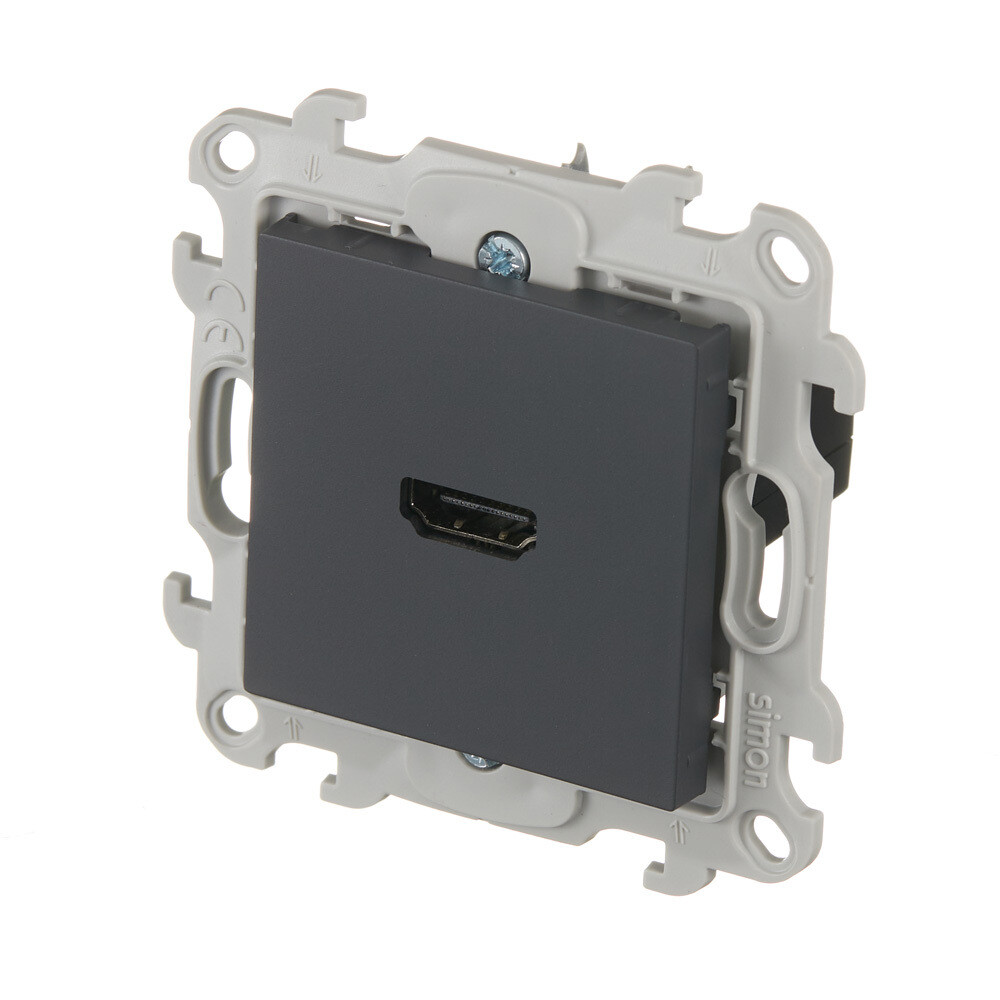 Розетка HDMI Simon 24 Harmonie встраиваемая графит (2411094-038)