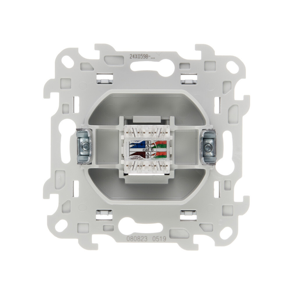 Розетка компьютерная Simon 24 Harmonie встраиваемая алюминий RJ45 (2410598-033)