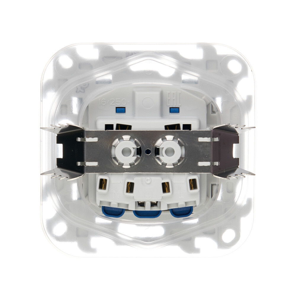 Розетка Simon 24 Harmonie встраиваемая алюминий с крышкой (2420448-033)