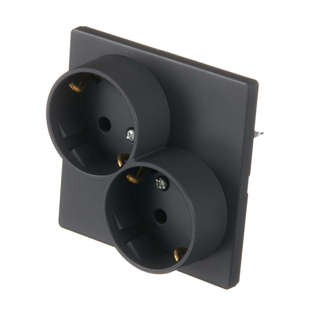 Розетка Simon 24 Harmonie встраиваемая графит (2450459-038)