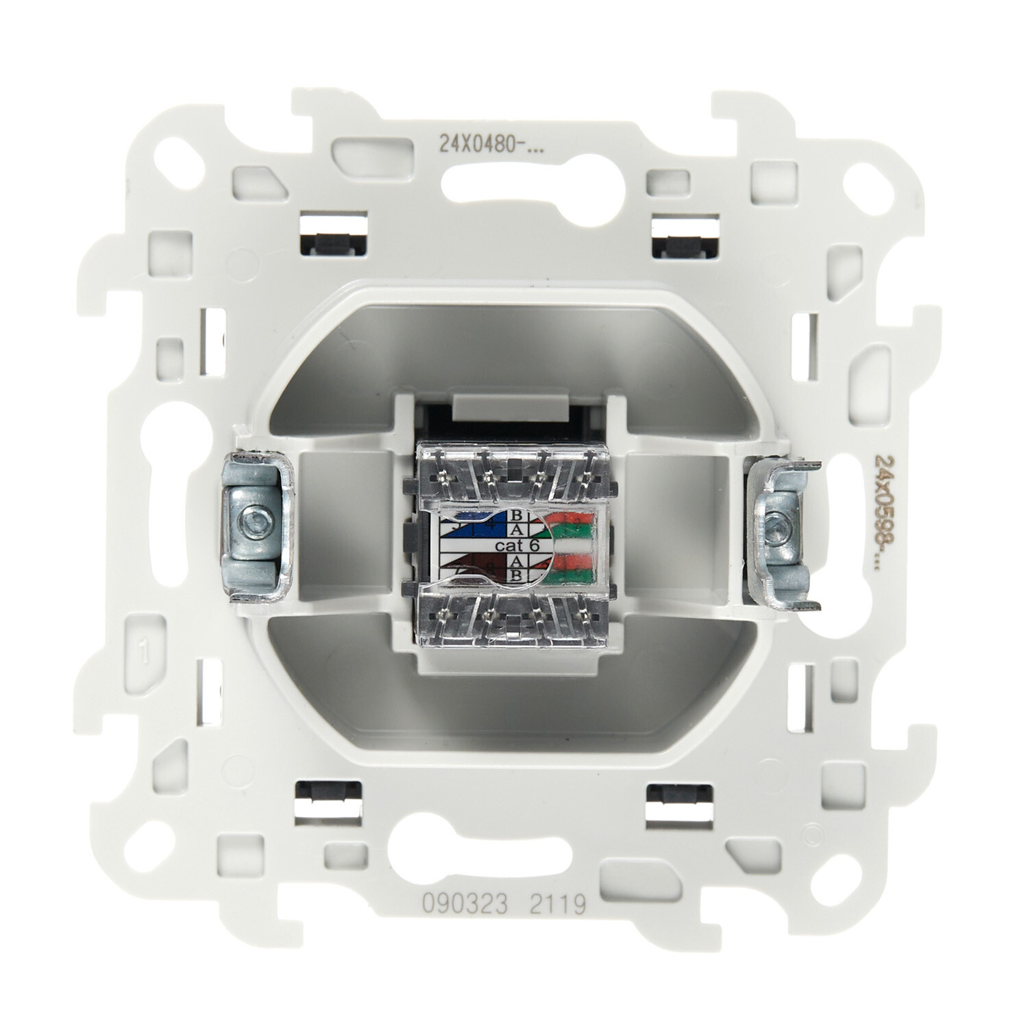 Розетка компьютерная Simon 24 Harmonie встраиваемая графит 2хRJ45 (2410598-038)