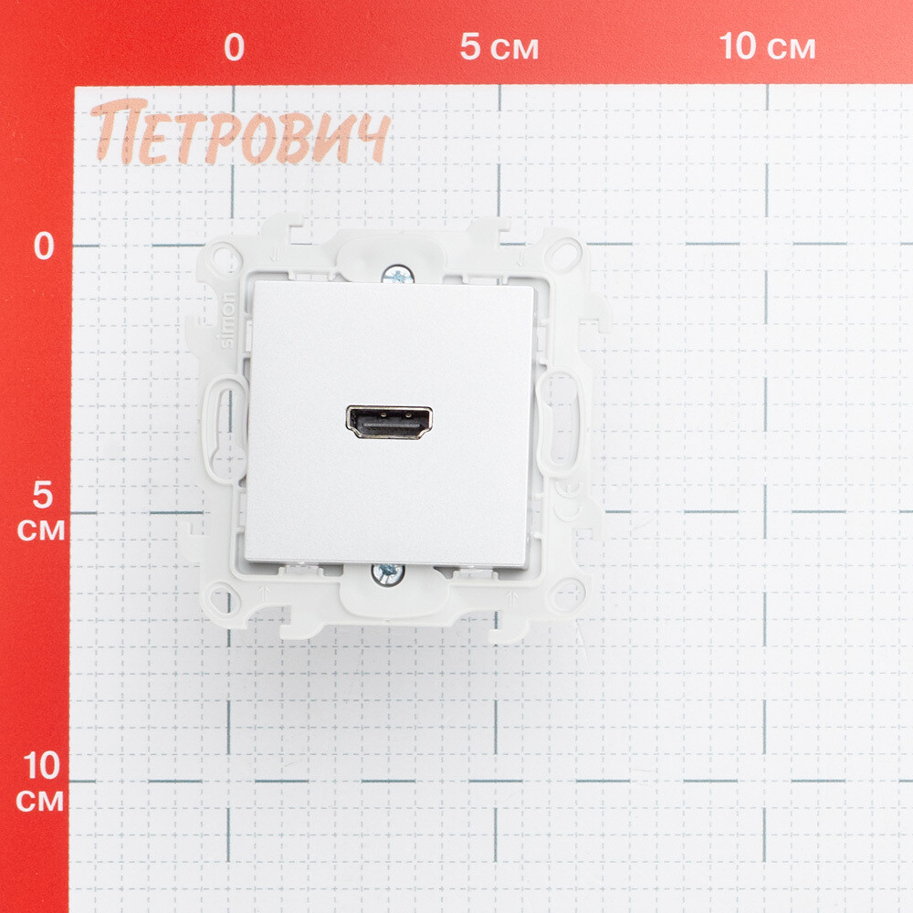 Розетка HDMI Simon 24 Harmonie встраиваемая алюминий (2411094-033)