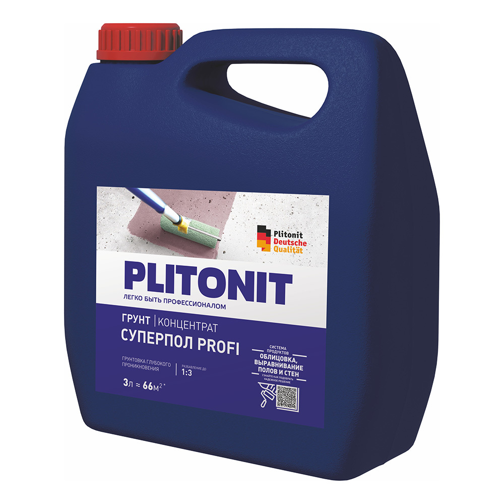 Грунт Plitonit СуперПол Profi глубокого проникновения 3 л концентрат 1:3