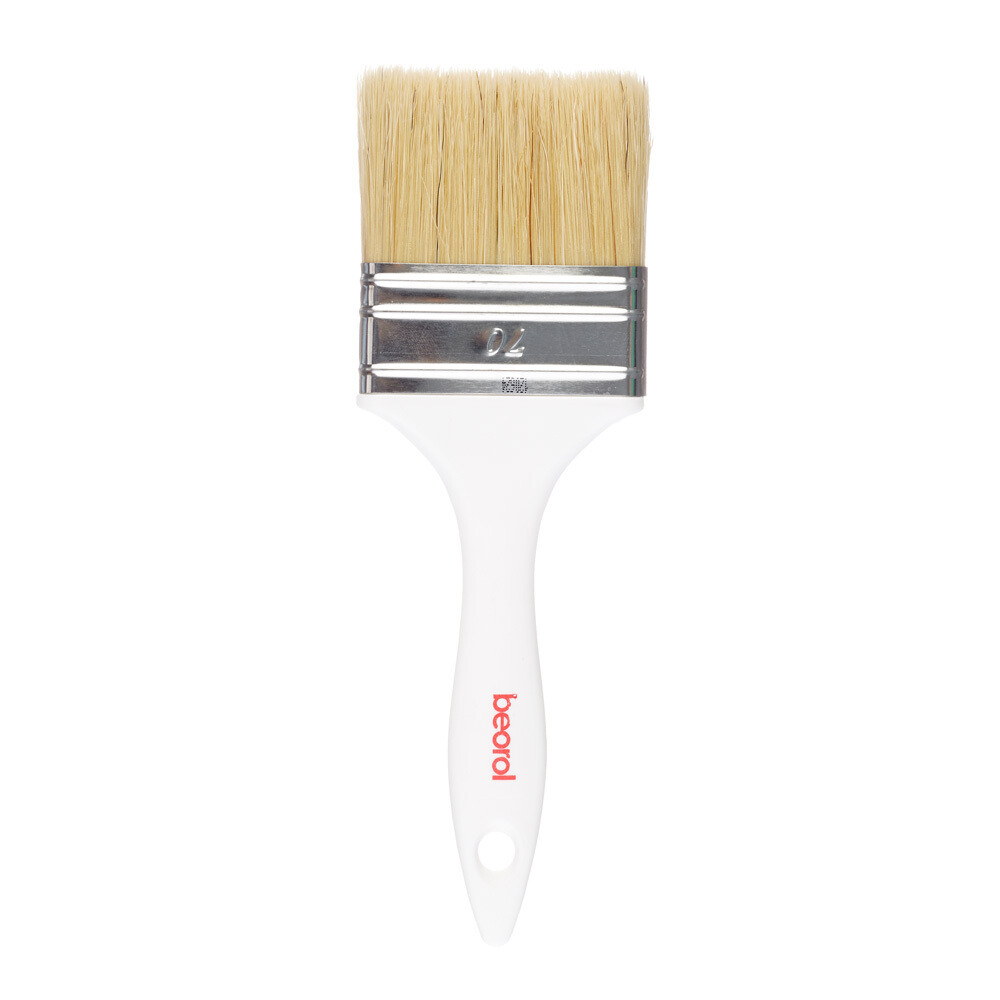 Кисть плоская смешанная щетина пластиковая ручка Beorol 70х15 мм для эмалей и лаков на любой основе