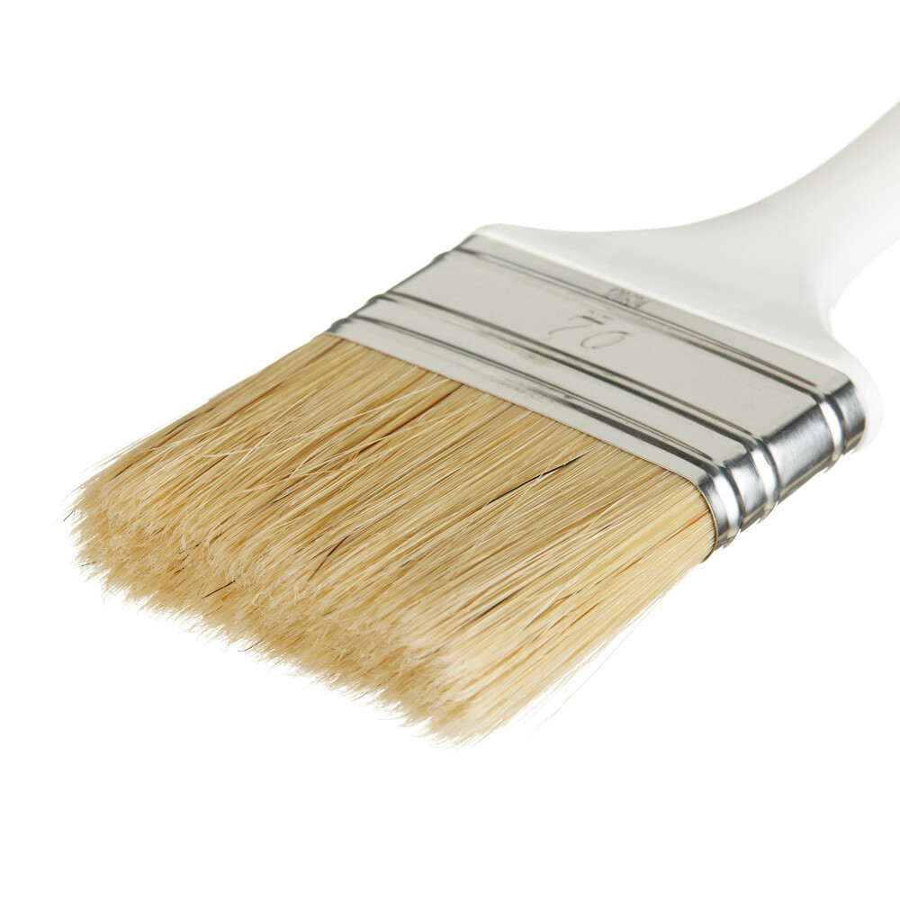 Кисть плоская смешанная щетина пластиковая ручка Beorol 70х15 мм для эмалей и лаков на любой основе