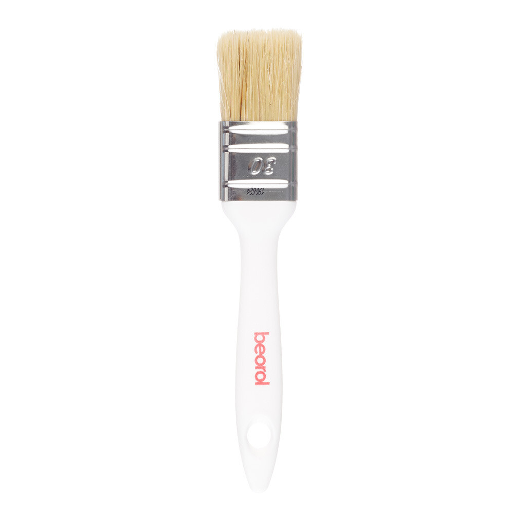 Кисть плоская смешанная щетина пластиковая ручка Beorol 30х14 мм для эмалей и лаков на любой основе