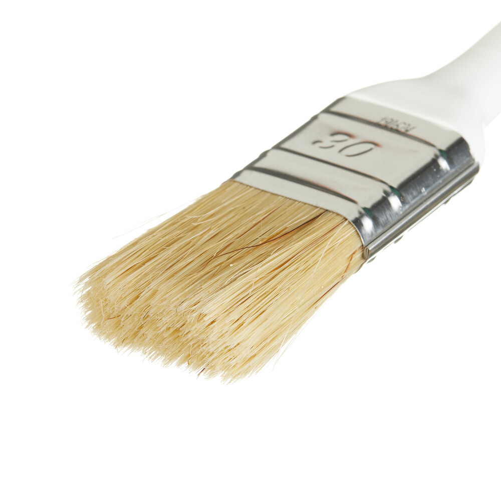 Кисть плоская смешанная щетина пластиковая ручка Beorol 30х14 мм для эмалей и лаков на любой основе