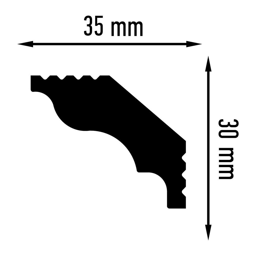 Плинтус потолочный из пенополистирола 35х30х2000 мм Плинтэкс D 35/30