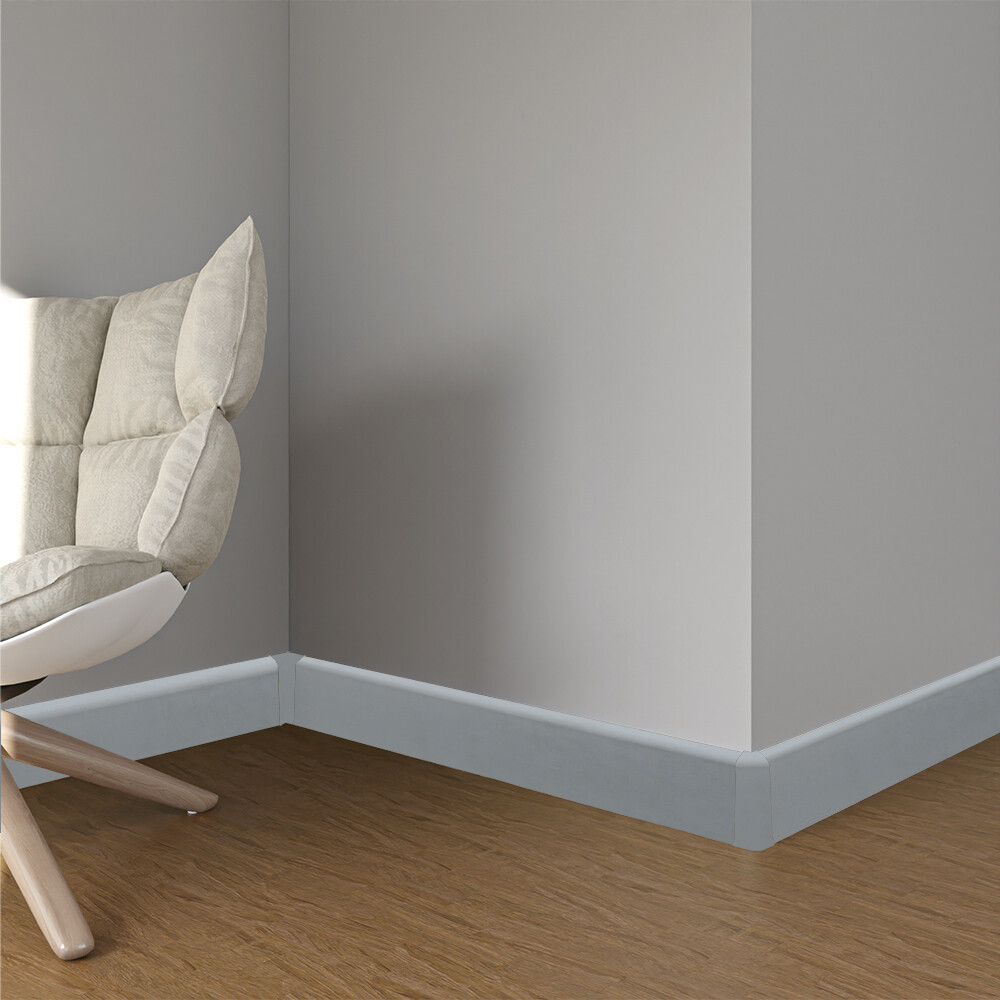 Плинтус экополимер Winart Pro Quadro 80х16х2000 мм титаниум с монтажной планкой (90.80.001.040)