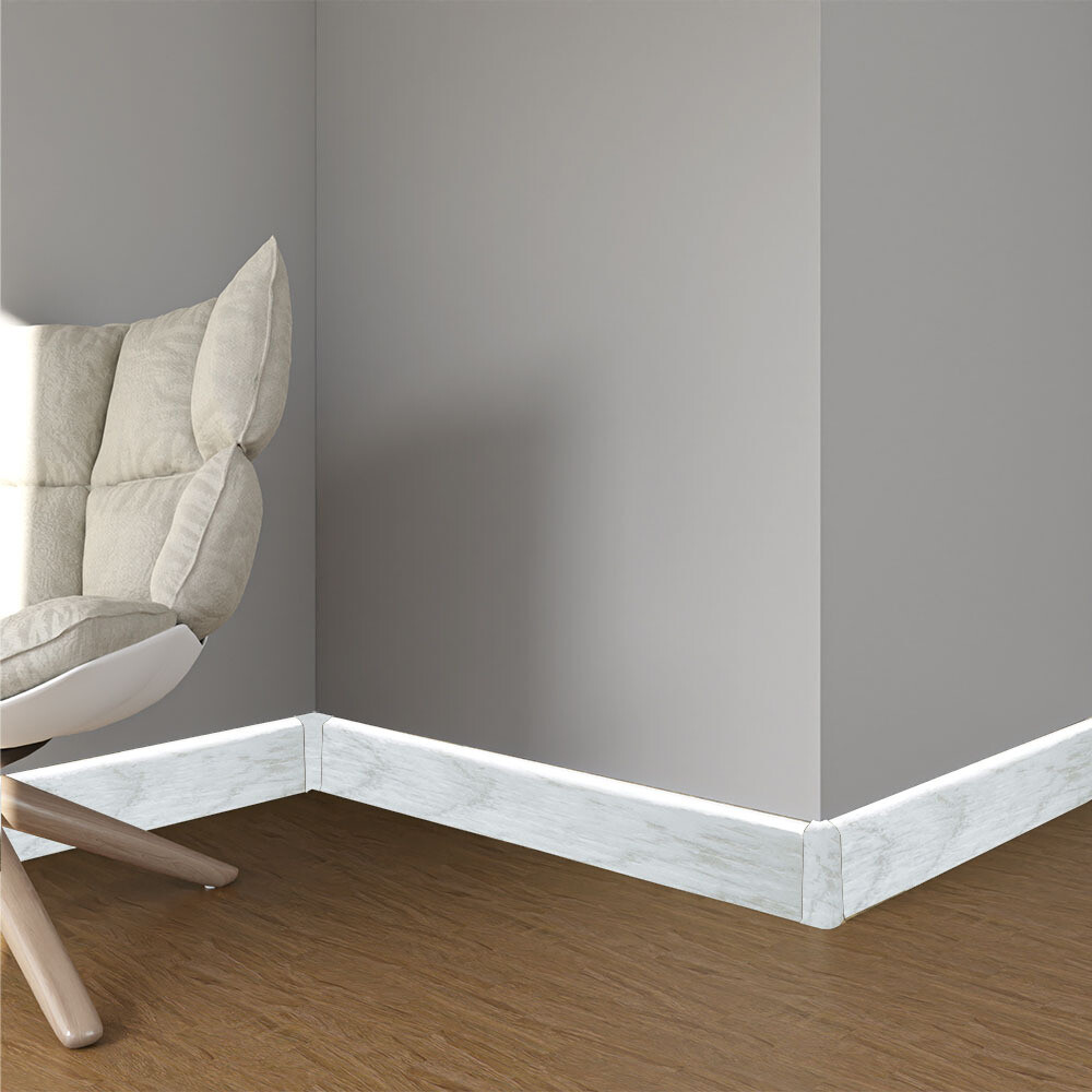 Плинтус экополимер Winart Pro Quadro 80х16х2000 мм дуб эверест с монтажной планкой (90.80.001.010)