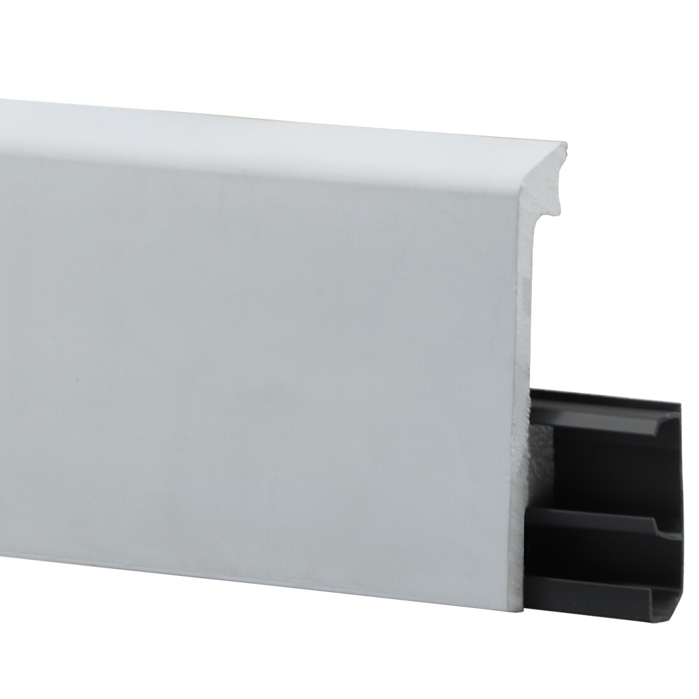 Плинтус экополимер Winart Pro Quadro 80х16х2000 мм нардо грей с монтажной планкой (90.80.001.042)