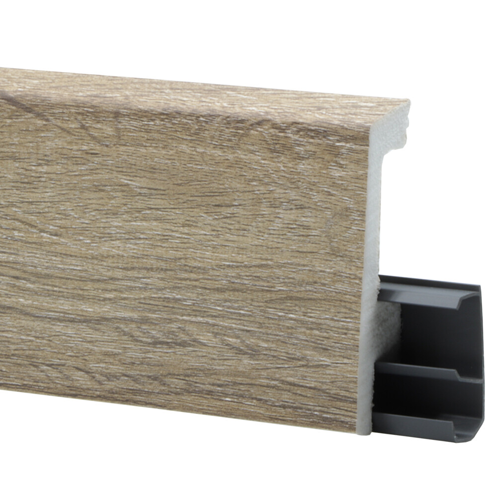 Плинтус экополимер Winart Pro Quadro 80х16х2000 мм дуб викторианский с монтажной планкой (90.80.001.032)