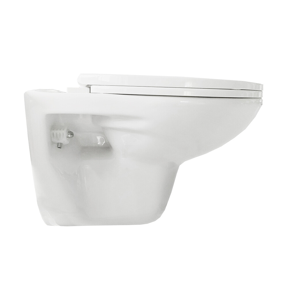 Унитаз подвесной Corsa Deco AX Rimless безободковый с сиденьем полипропилен микролифт (WHAX530RS)