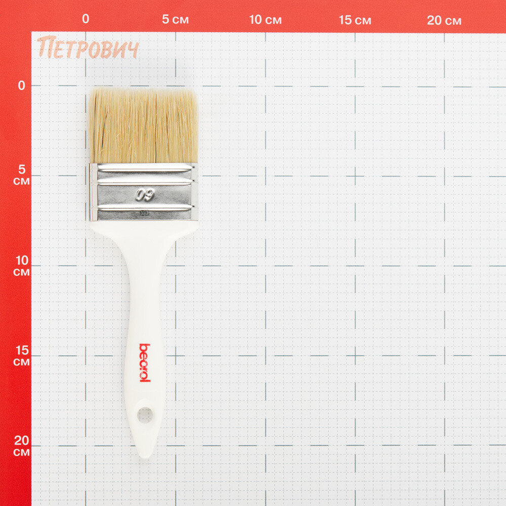 Кисть плоская смешанная щетина пластиковая ручка Beorol Universal 60х15 мм для эмалей и лаков на любой основе