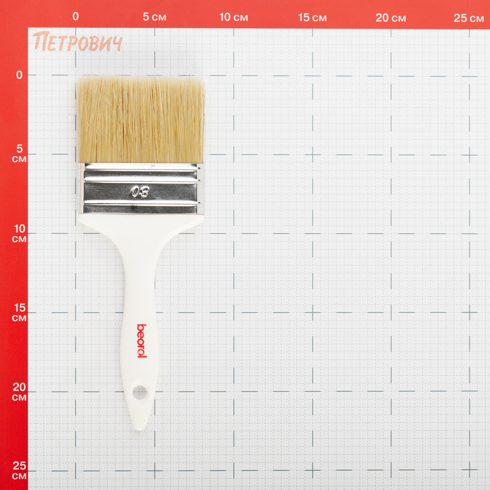 Кисть плоская смешанная щетина пластиковая ручка Beorol Universal 80х15 мм для эмалей и лаков на алкидной основе