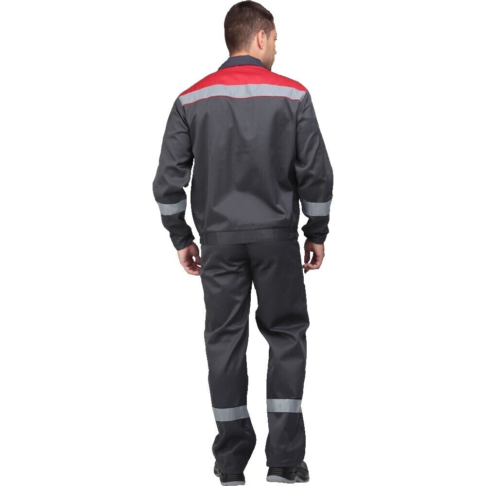 Костюм мужской рабочий ГК Спецобъединение Мастер Люкс 48-50 рост 182-188 см красный/серый