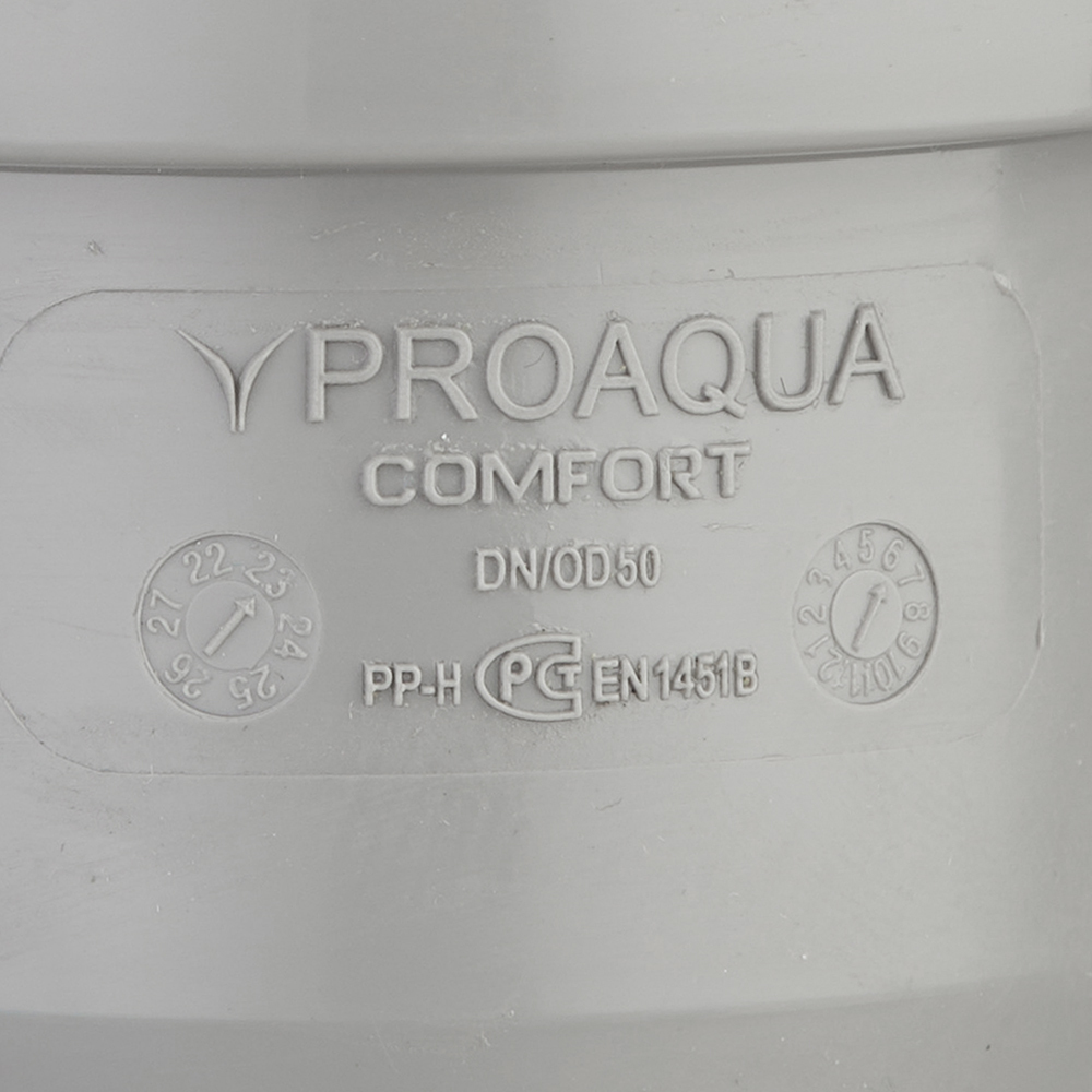 Отвод Pro Aqua Comfort d50 мм полипропиленовый поворотный для внутренней канализации