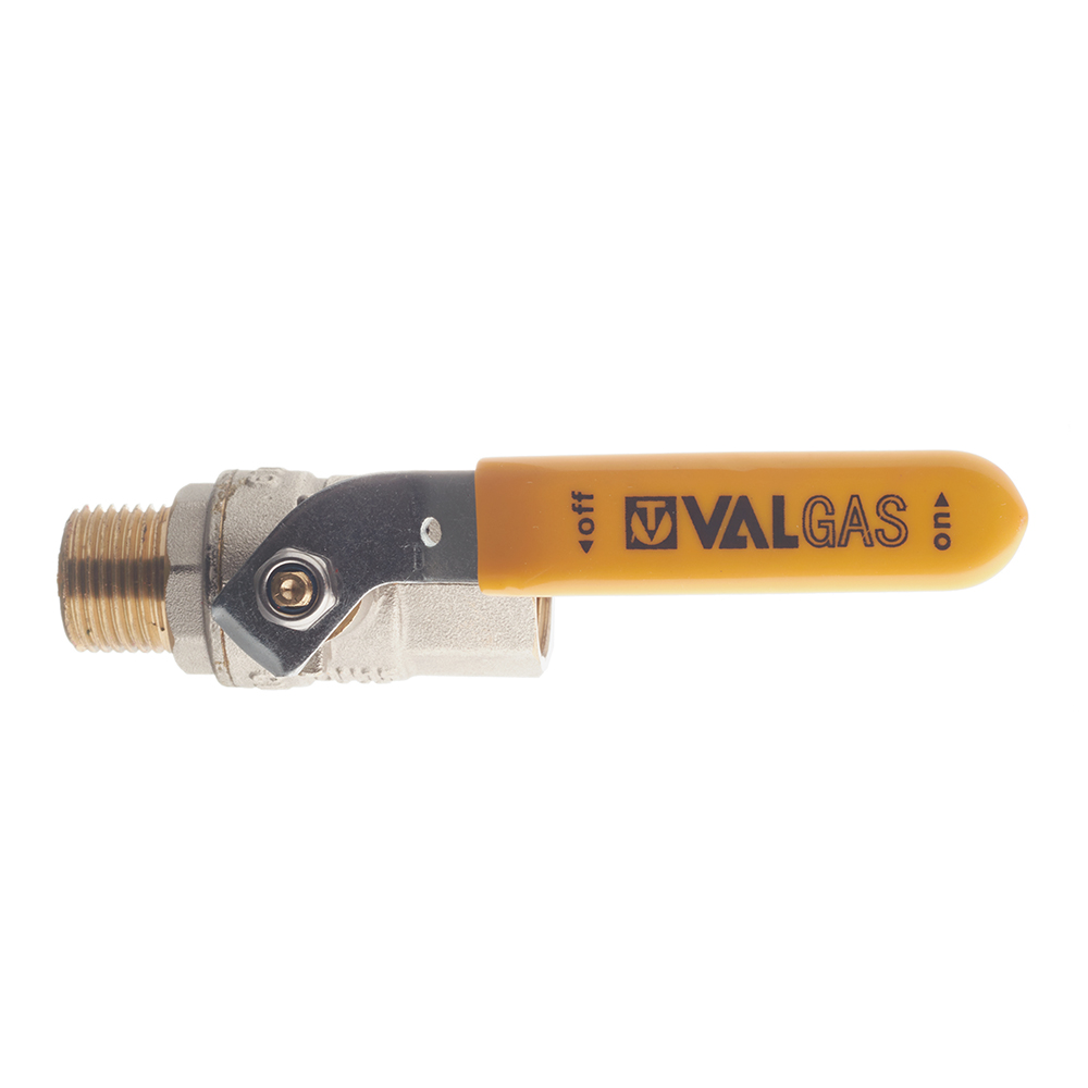 Кран шаровой газовый Valtec 1/2 ВР(г) х 1/2 НР(ш) ручка (VT.272.N.04)