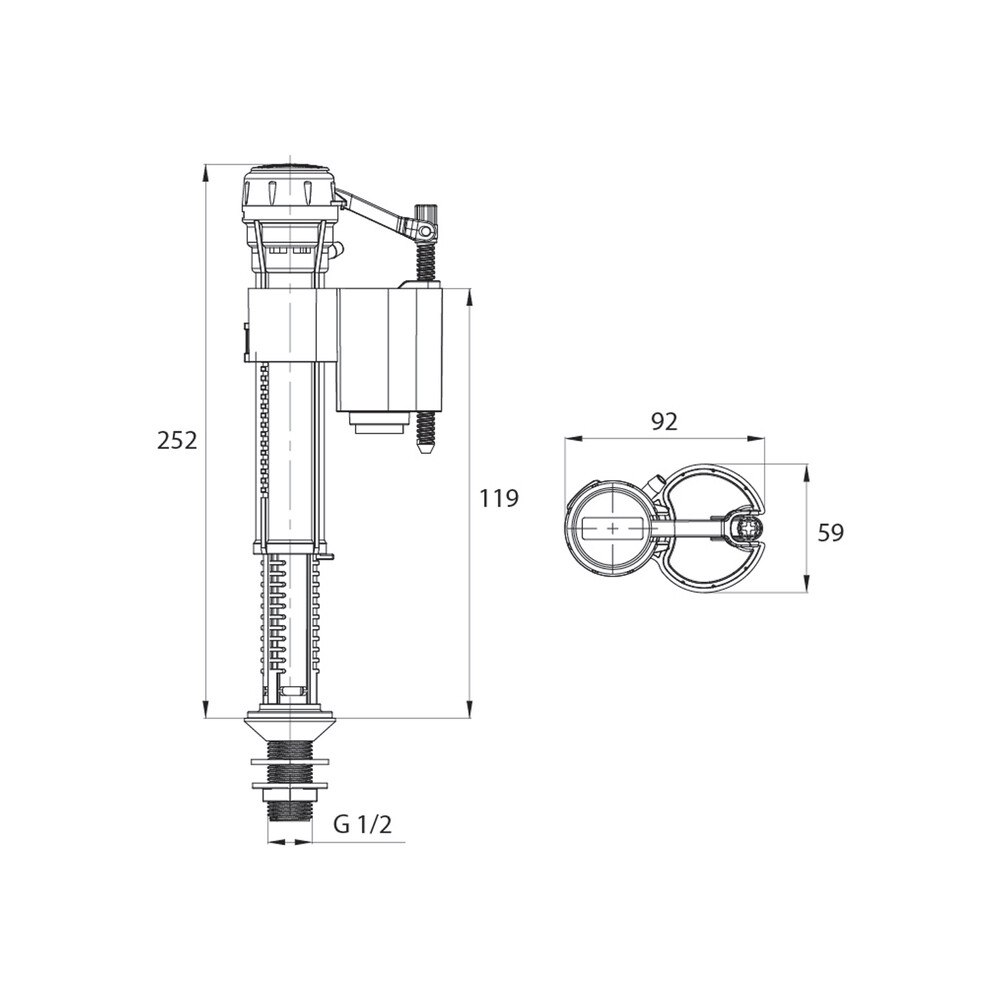 Клапан заливной Iddis нижний подвод 1/2 (F012400-0007)