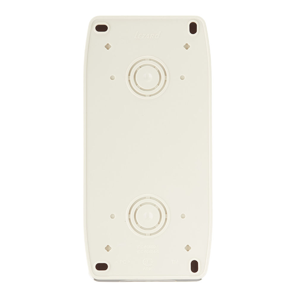 Блок переключатель и розетка Lezard Nata двухклавишный накладной крем (710-0300-173)